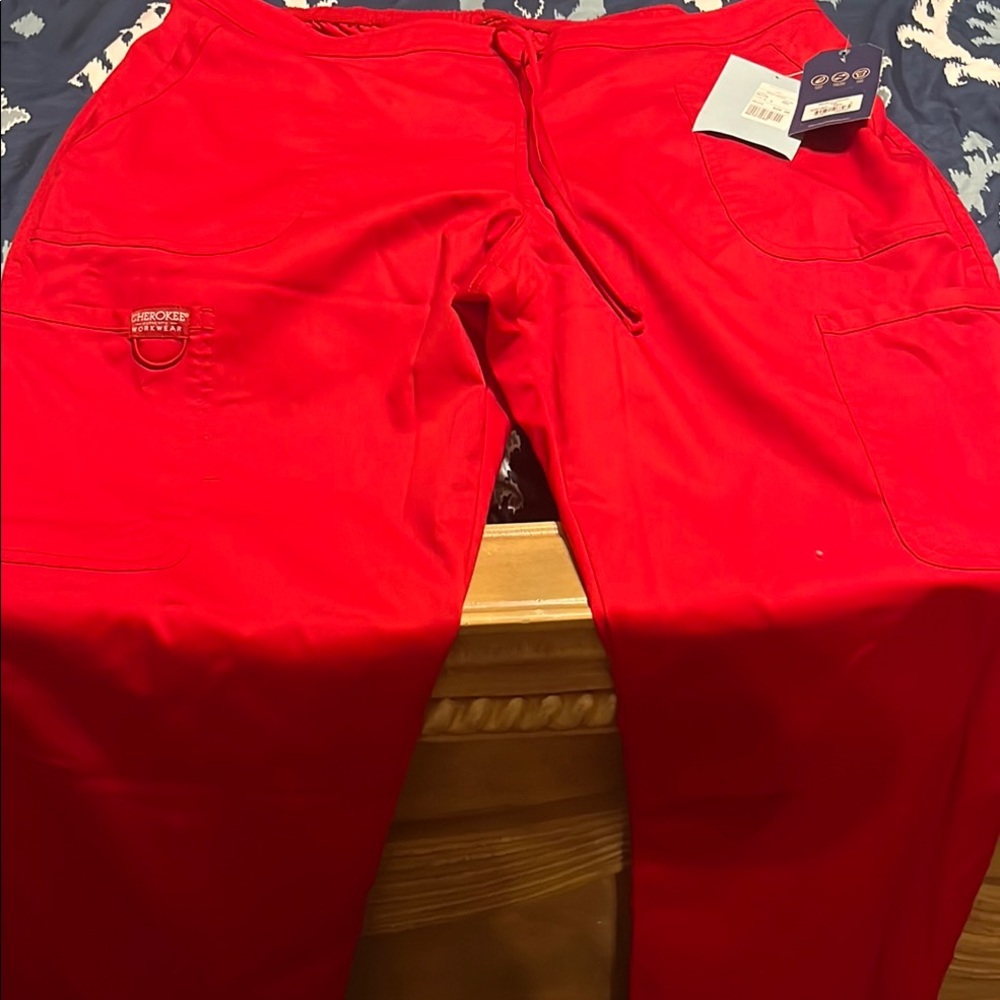 Cherokee Bright Red scrub  Pants